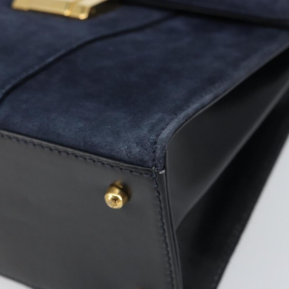 GUCCI Hand Bag Suede Navy Gold 000 2026 0306 Auth 154476 - Picture 8 of 16